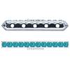 Dreamtime Crystal DC 77730 Rondelle Spacer Bars 5 Hole Caribbean Blue Opal/Silver
